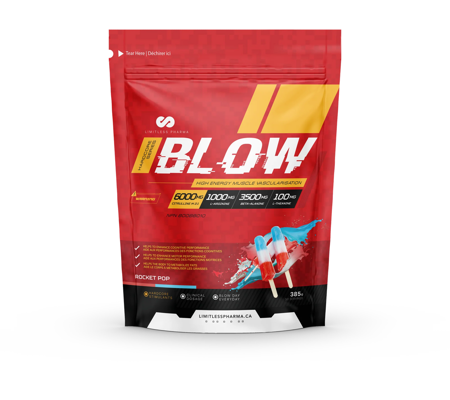 Limitless Pharma - Blow Pre-Workout - 385g - 9 saveurs