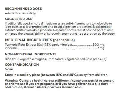 RAW NUTRITION - Tumeric Curcuma 60 capsules