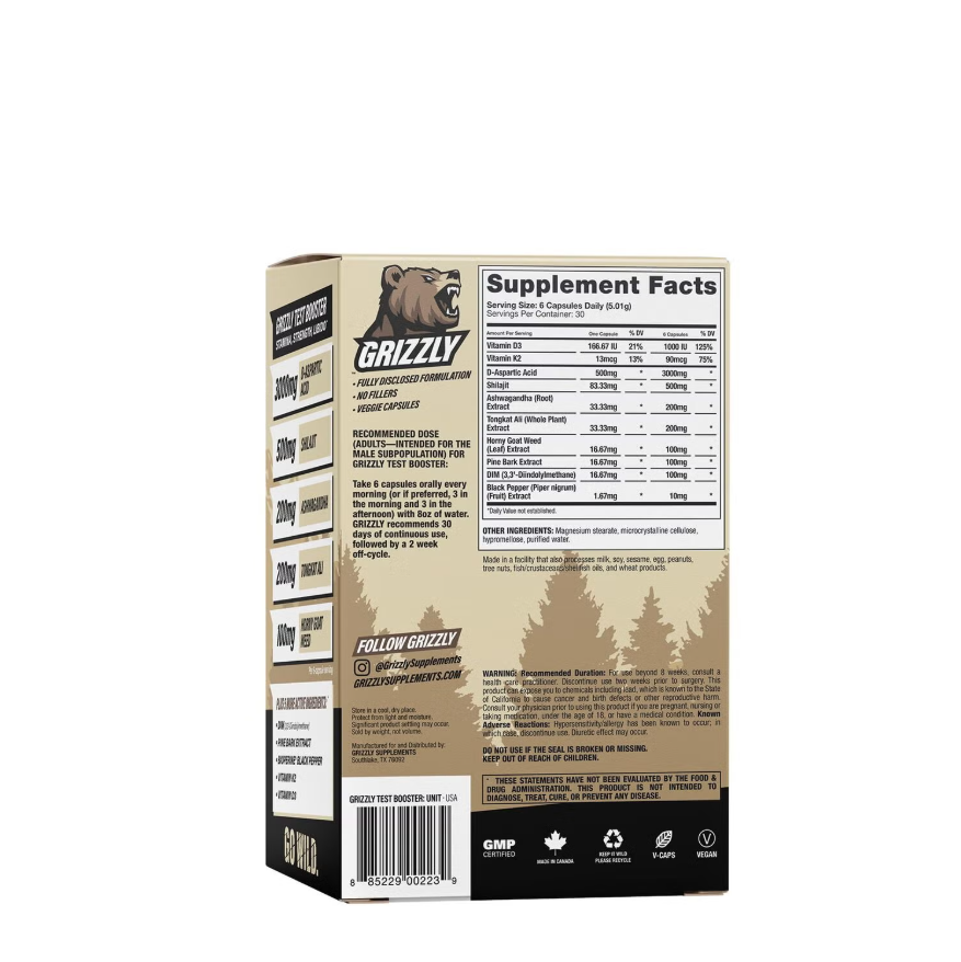 Grizzly - Test Booster-180 capsules