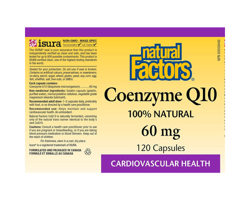 Natural factors - Coenzyme Q10 - 120 capsules