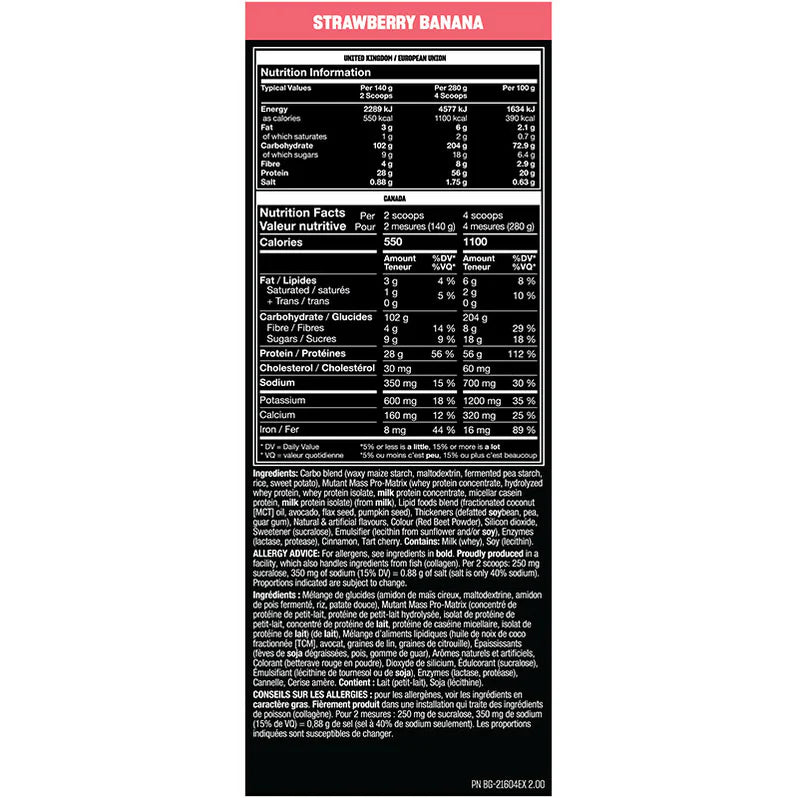 Mutant - MASS 15lbs - 5 saveurs