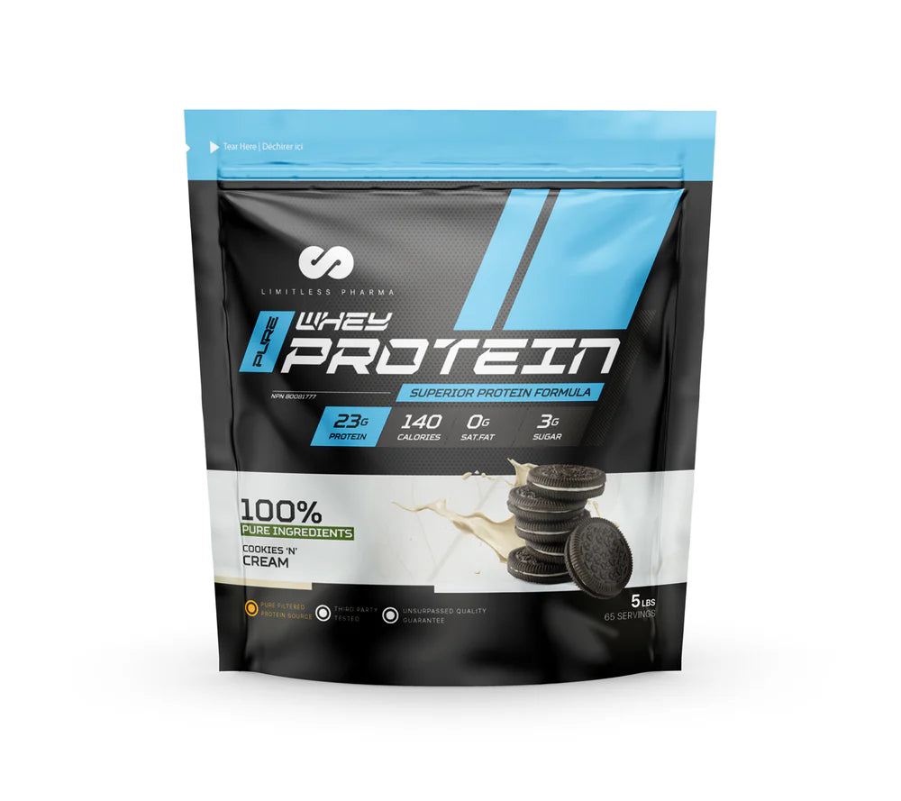 Limitless Pharma - Proteine Whey - 5lbs - 8 saveurs