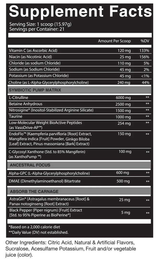NutriFitt Carnage Pump-21 servings