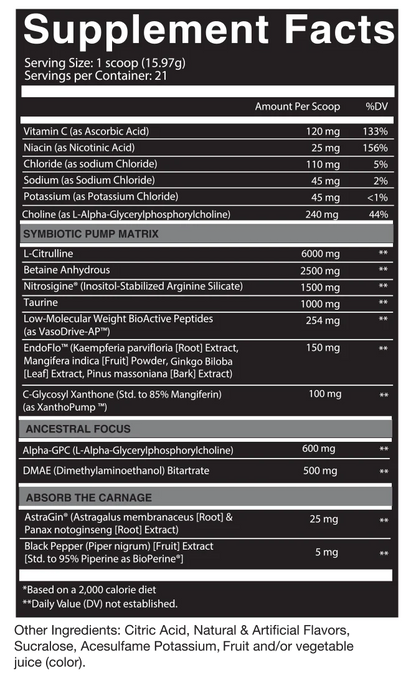 NutriFitt Carnage Pump-21 servings