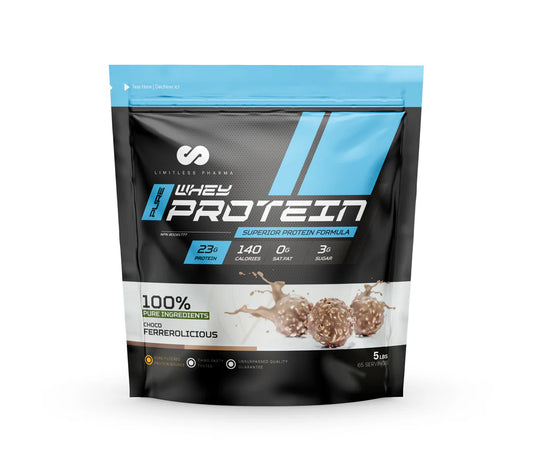 Limitless Pharma - Proteine Whey - 5lbs - 8 saveurs