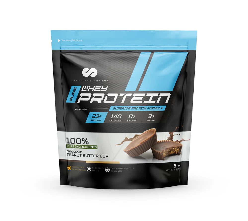 Limitless Pharma - Proteine Whey - 5lbs - 8 saveurs