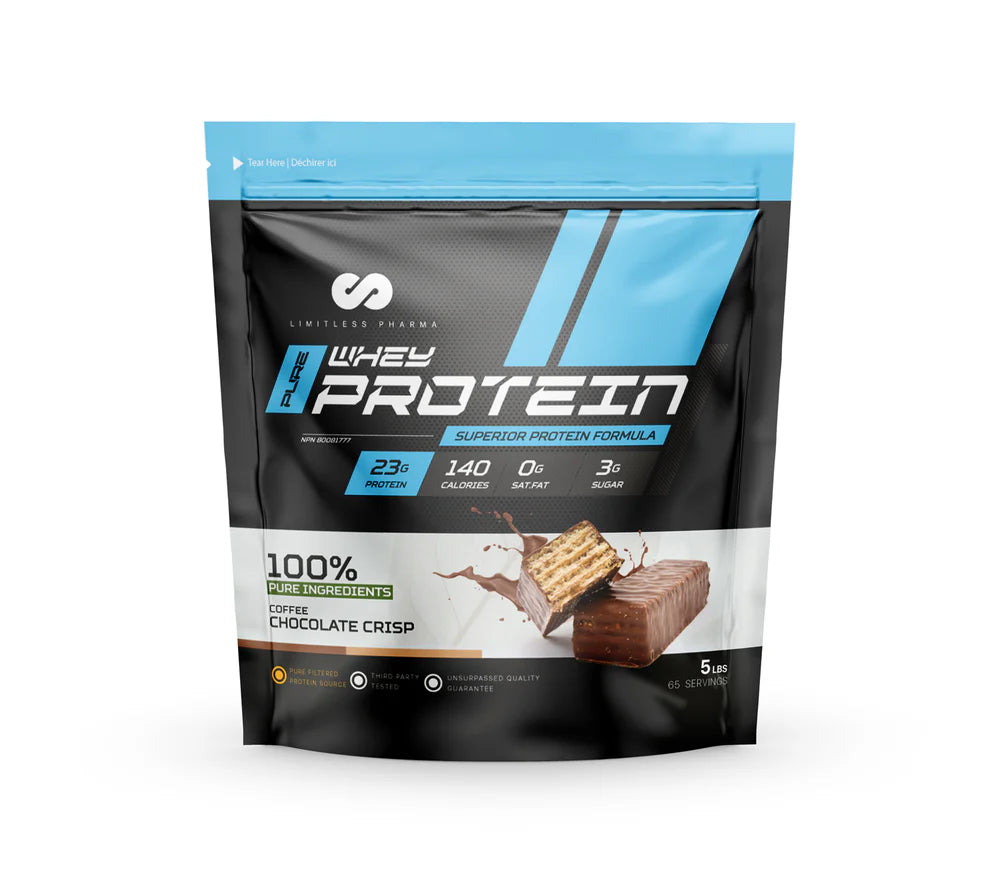 Limitless Pharma - Proteine Whey - 5lbs - 8 saveurs