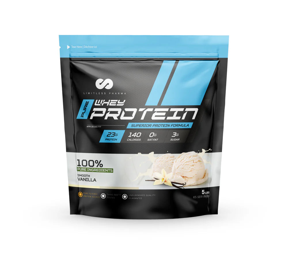 Limitless Pharma - Proteine Whey - 5lbs - 8 saveurs