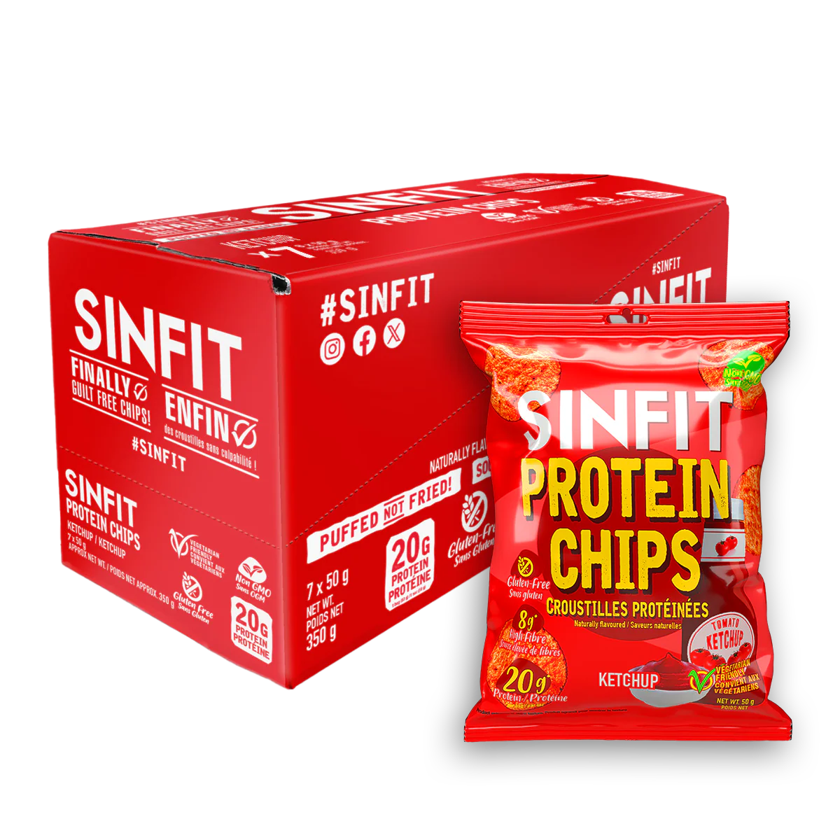 Sinfit - Protein chips - 48g - 3 saveurs