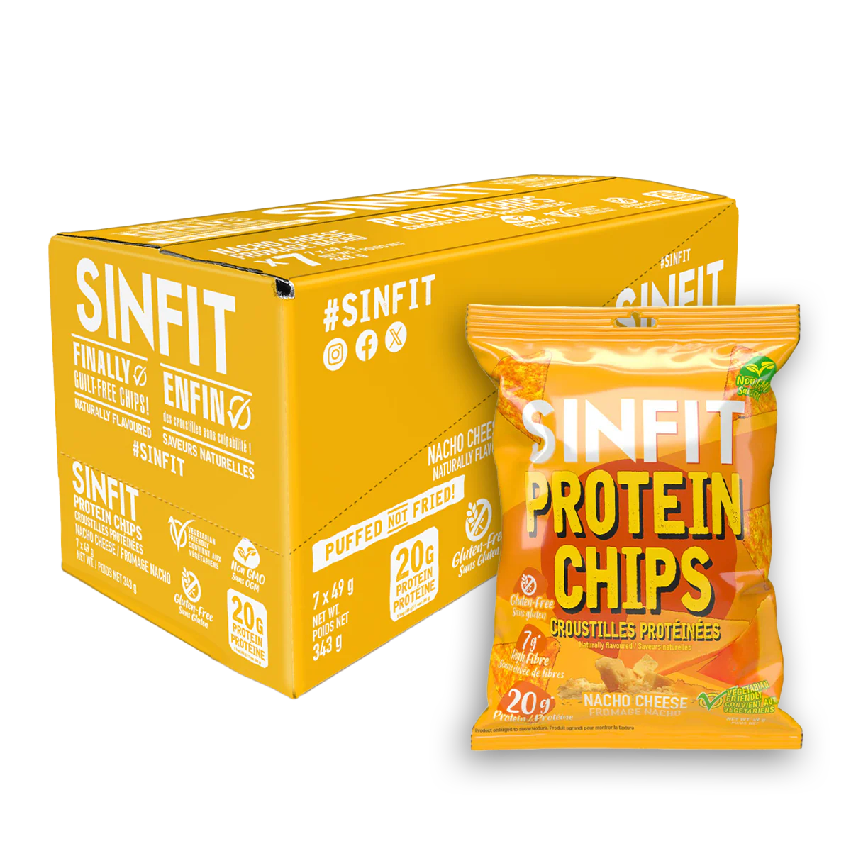 Sinfit - Protein chips - 48g - 3 saveurs