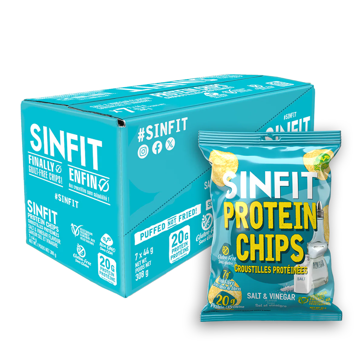 Sinfit - Protein chips - 48g - 3 saveurs