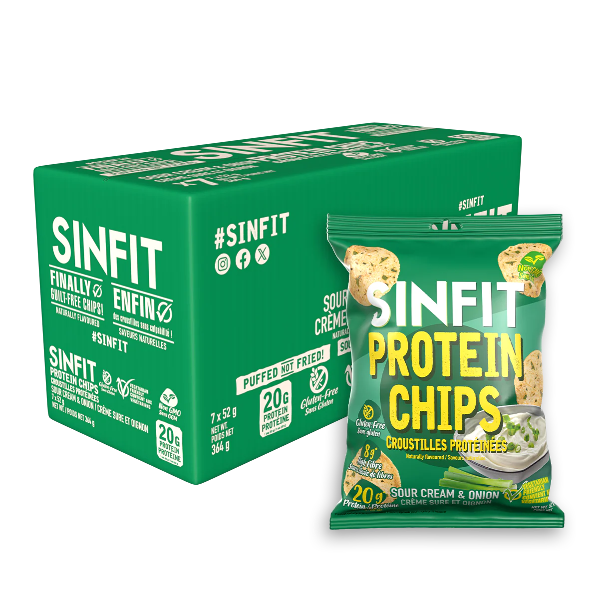 Sinfit - Protein chips - 48g - 3 saveurs