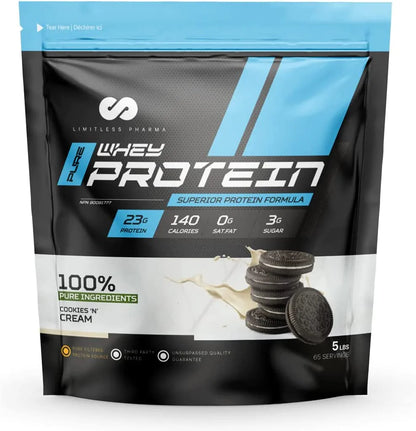 Limitless Pharma - Proteine Whey - 5lbs - 8 saveurs