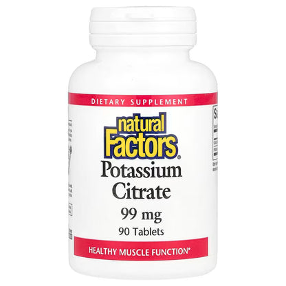 Natural factors - Potassium citrate 99mg - 180 comprimés