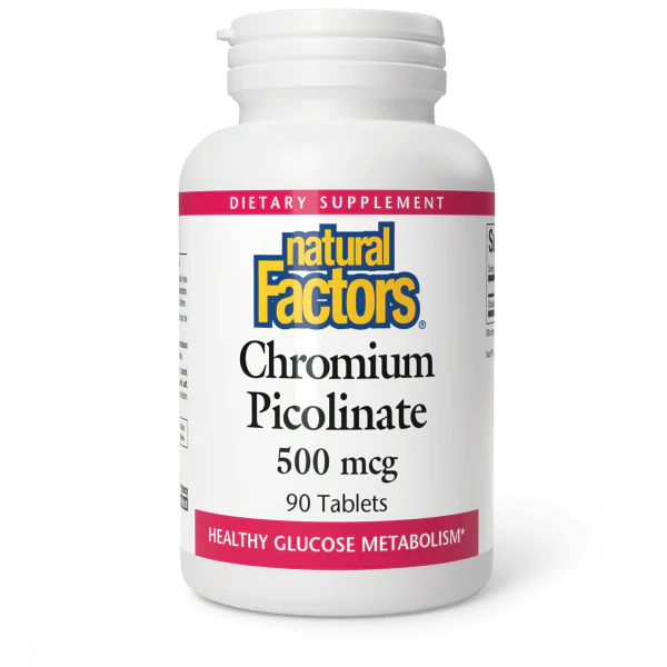 Natural factors - Picolinate de chrome - 90 comprimes
