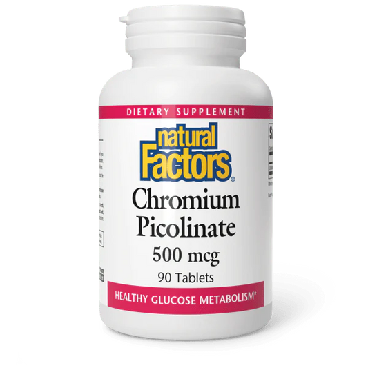 Natural factors - Picolinate de chrome - 90 comprimes