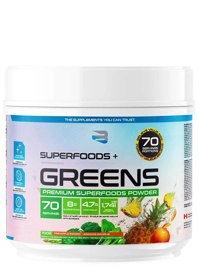 Believe - Superfood +  Greens 70 portions - 700g - 3 saveurs